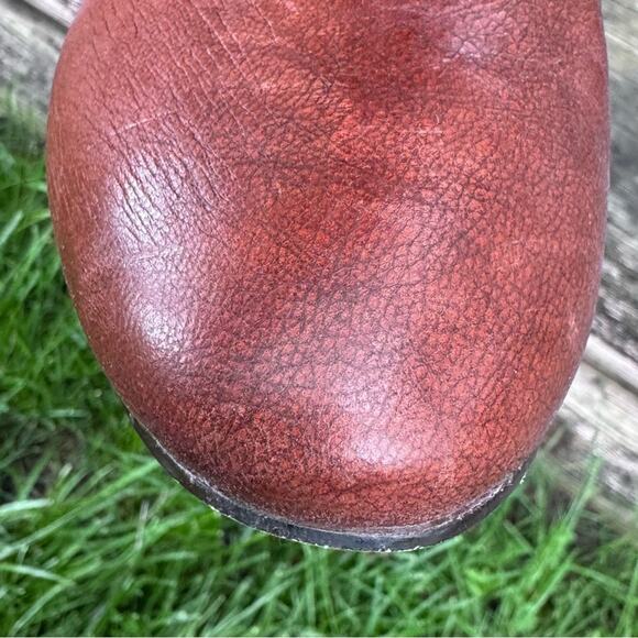 Icon Shoes Stacked Heel Zip Ankle Boot Booties Art Russian Red Women's 7 M - Picture 13 of 14